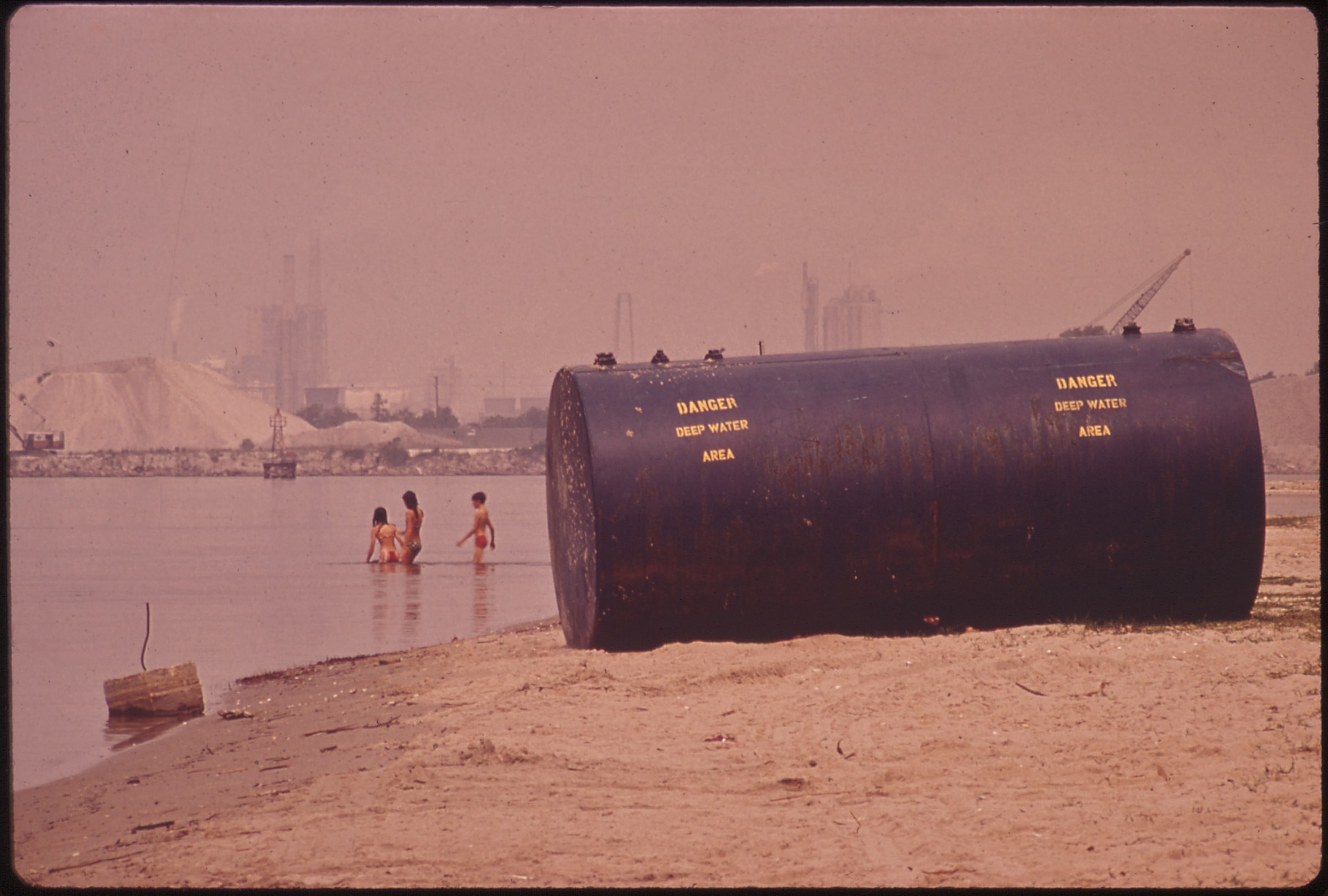 A 1970s colour print that has gone magenta with age