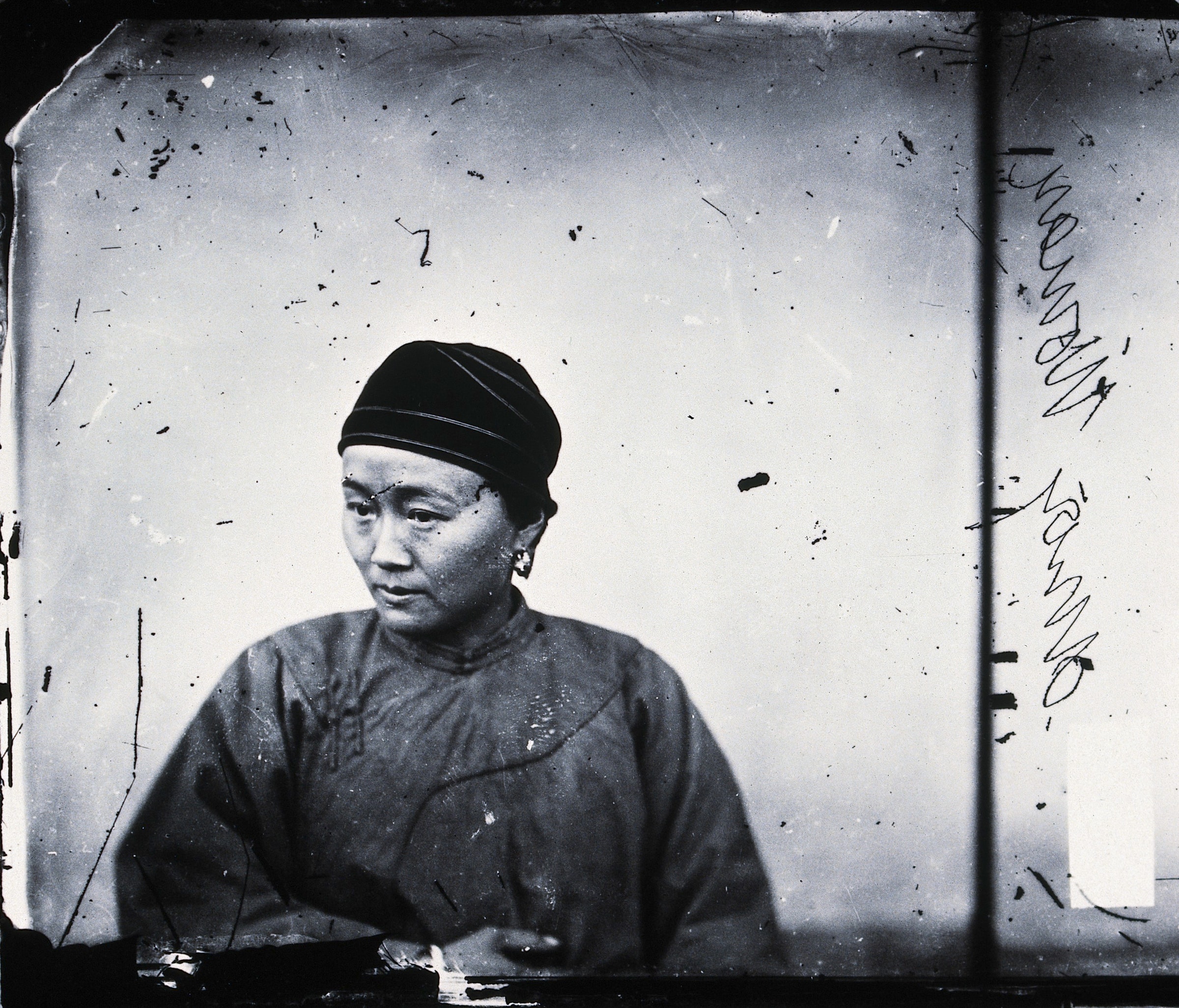 Scratches and dust on a glass plate